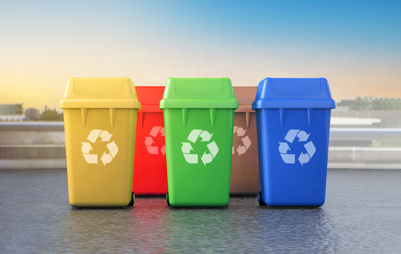 Plastic Containers for Garbage of Different Types